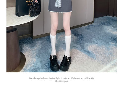 High Waist Lace Panel Skort