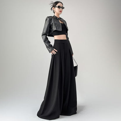 High Dress Plain Wide Pants Designs) Waist Leg (Various