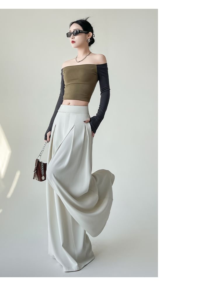 High Dress Plain Wide Pants Designs) Waist Leg (Various