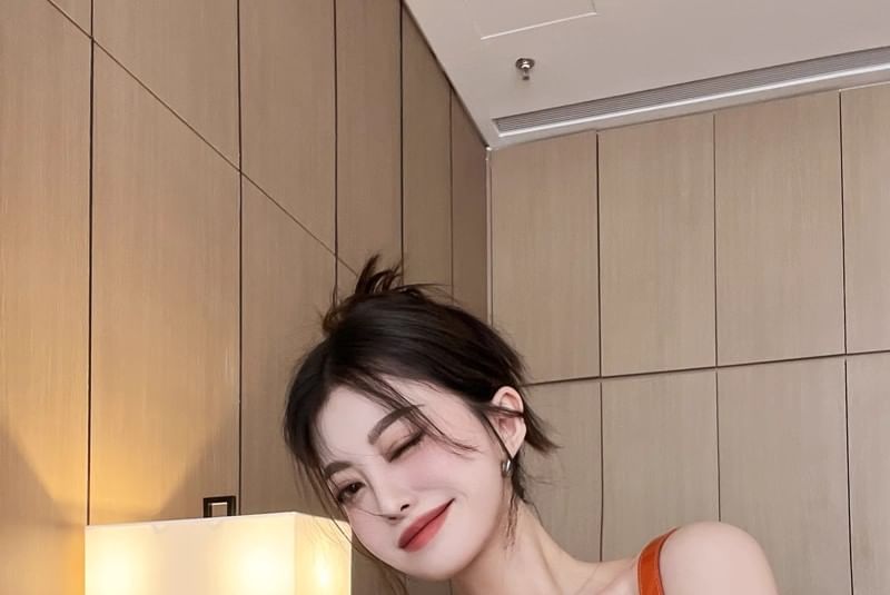 Short-Sleeve Off-The-Shoulder Lace Ruffle Trim Crop Top