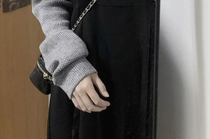 Midi A-Line Dress with Spaghetti Straps and Knit Shrug Set
