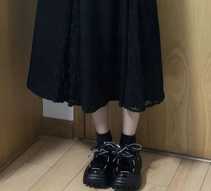 Midi A-Line Dress with Spaghetti Straps and Knit Shrug Set