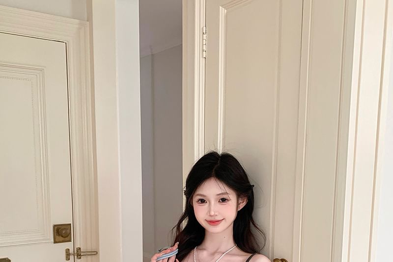 V-Neck Ruffle Panel Camisole Top