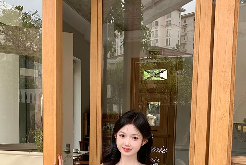 V-Neck Ruffle Panel Camisole Top