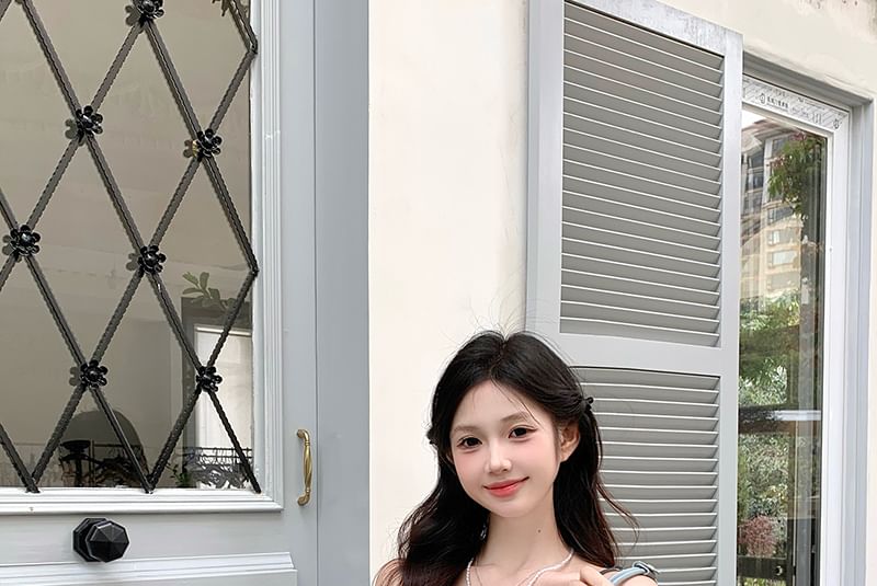 V-Neck Ruffle Panel Camisole Top