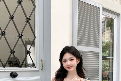 V-Neck Ruffle Panel Camisole Top