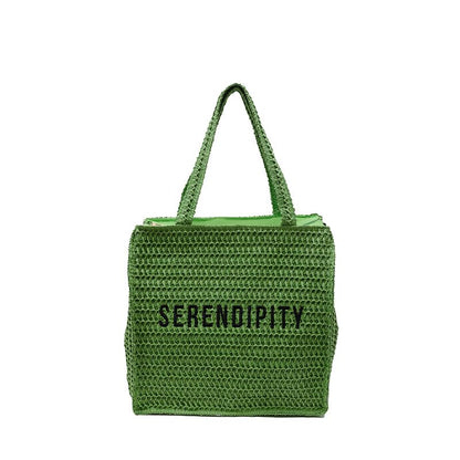 Lettering Woven Tote Bag