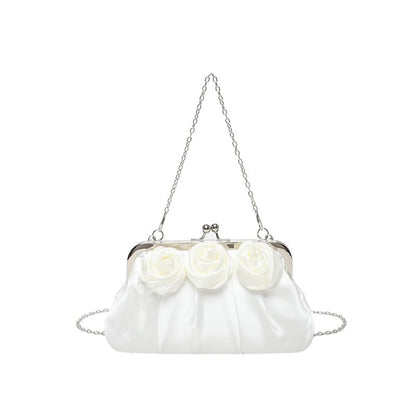 Plain Floral Shirred Shoulder Bag