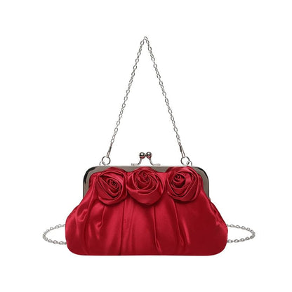 Plain Floral Shirred Shoulder Bag
