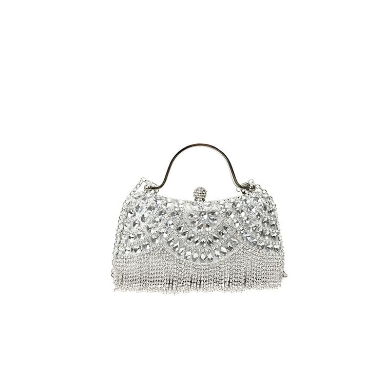 Rhinestone Tasseled Chain Crossbody Bag