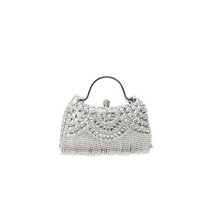 Rhinestone Tasseled Chain Crossbody Bag