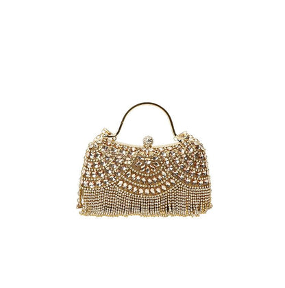 Rhinestone Tasseled Chain Crossbody Bag