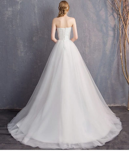 Strapless Sweetheart Neckline A-Line Wedding Dress