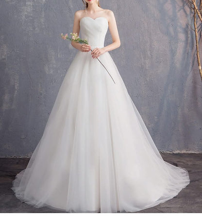 Strapless Sweetheart Neckline A-Line Wedding Dress