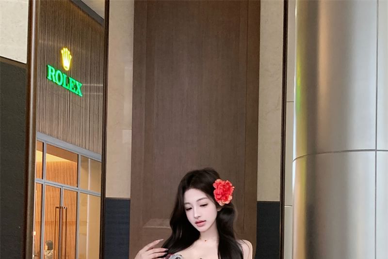 Off Shoulder Flower Print Bodycon Dress (Various Designs)