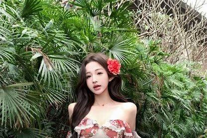 Off Shoulder Flower Print Bodycon Dress (Various Designs)