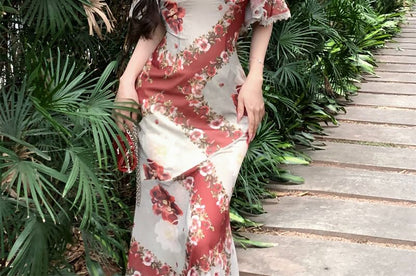 Off Shoulder Flower Print Bodycon Dress (Various Designs)