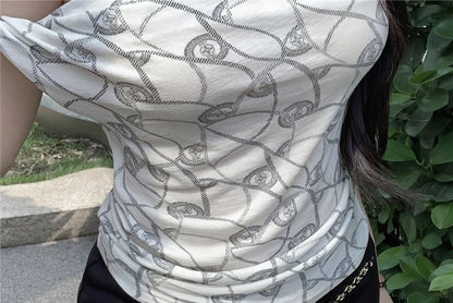 High Waist Plain Chained Hot Pants