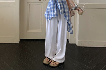 Plaid Asymmetrical Tube Top