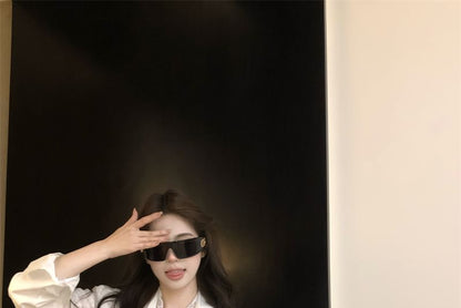 Long Sleeve Collared Plain Panel Lace Shirt