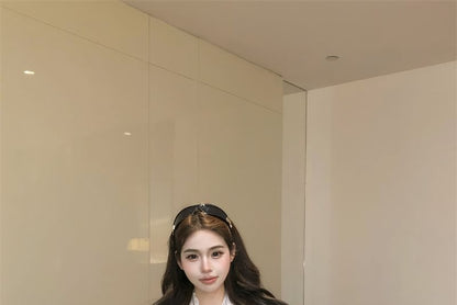 Long Sleeve Collared Plain Panel Lace Shirt