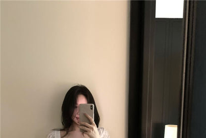 Short Sleeve Square Neck Plain Peplum Tie Front Blouse