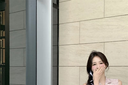 Sleeveless Lapel Collared Crop Vest