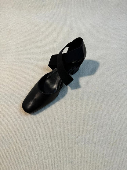 Chunky Heel Cross Strap Mary Jane Shoes