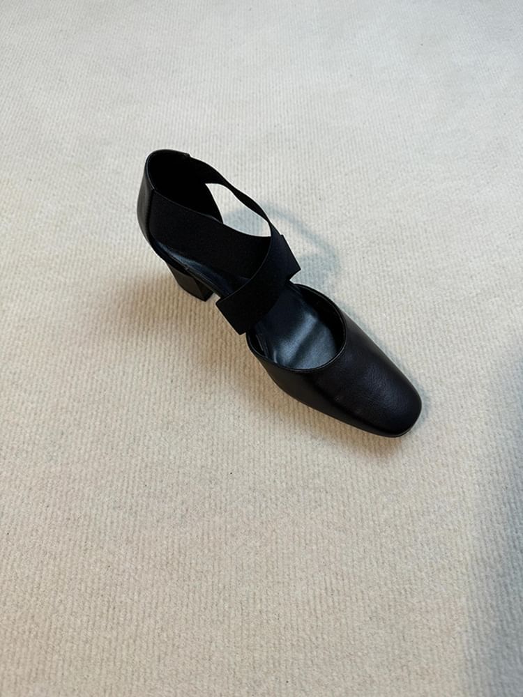 Chunky Heel Cross Strap Mary Jane Shoes