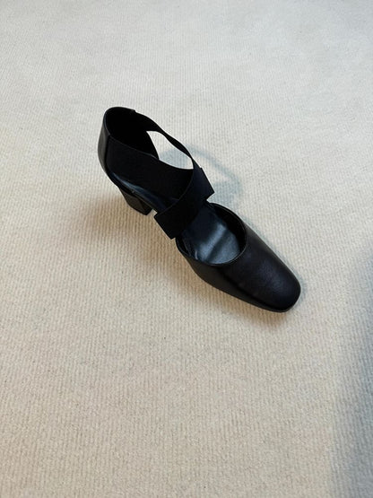 Chunky Heel Cross Strap Mary Jane Shoes