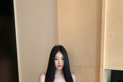 Lettering Print Crop Camisole Top / Drawstring Waist Contrast Trim Wide Leg Pants