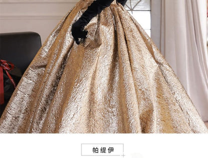 Flower Accent Bead Ball Gown / Gloves / Set