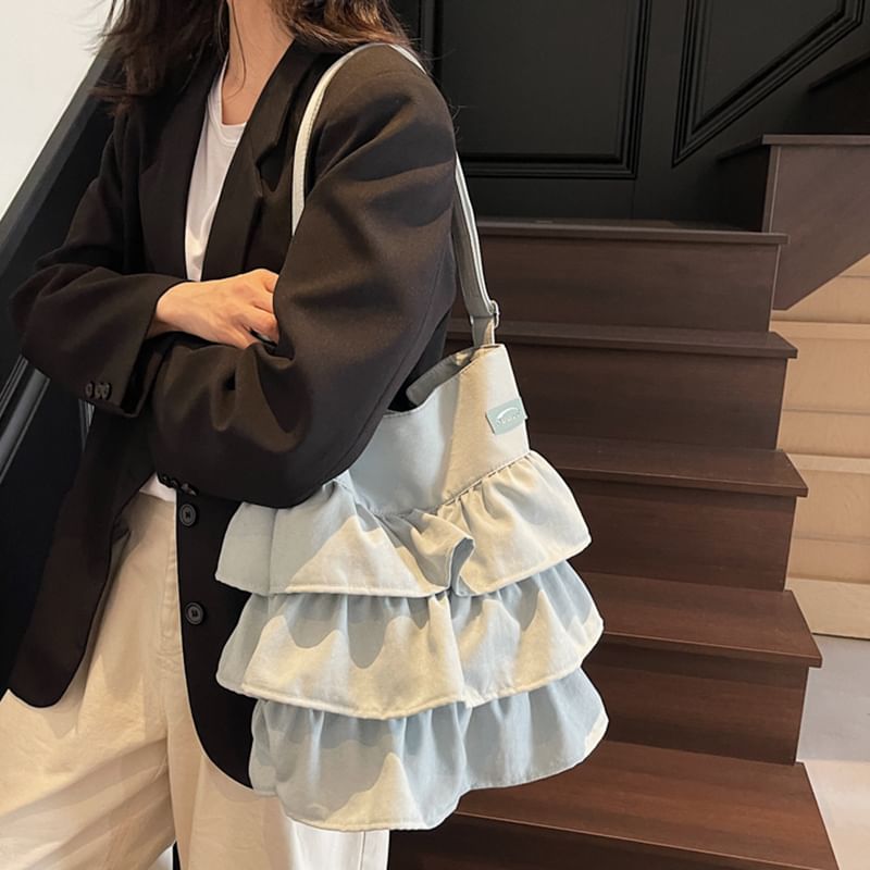 Plain Bag Tote Ruffle