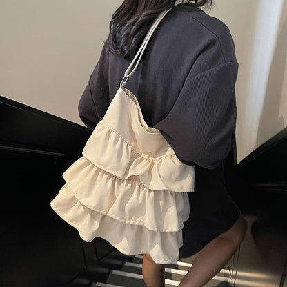 Plain Bag Tote Ruffle