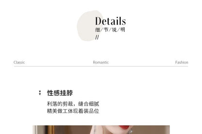 Mock Back Cutout Faux Neck Fringed Halter Evening A-Line Gown Pearl