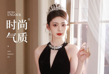 Halter Neck Rhinestone Accent Cutout Mermaid Evening Dress