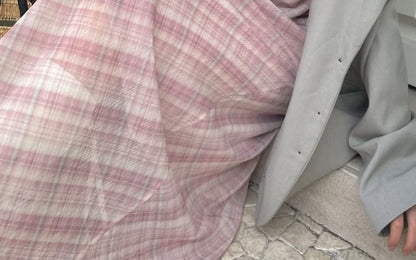 V-Neck Plaid Maxi Dress with Spaghetti Straps
