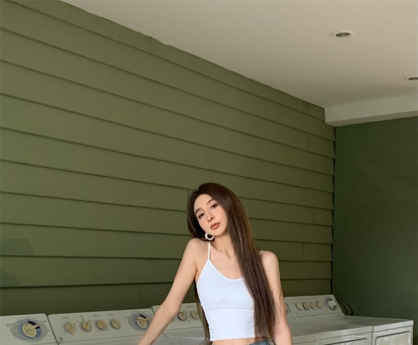 High Waist Washed Flared Jeans