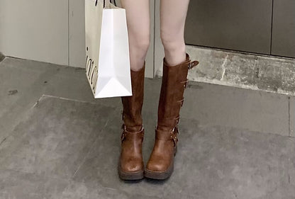 High Waist Washed Zipped Denim Hot Pants