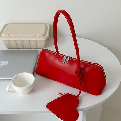 Purse Shoulder Leather Coin Bag Set: Heart + Faux