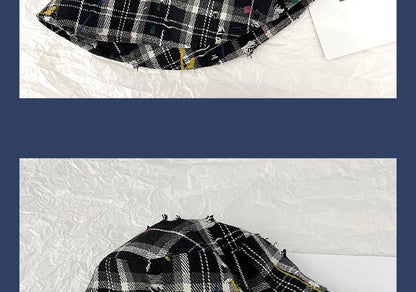 Plaid Distressed Bucket Hat