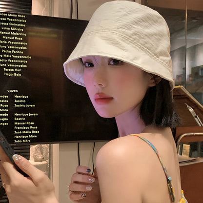 Plain Drawstring Cloche Hat