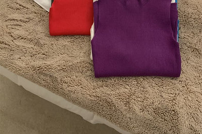 Sleeveless Mock Neck Plain Ribbed Knit Crop Top