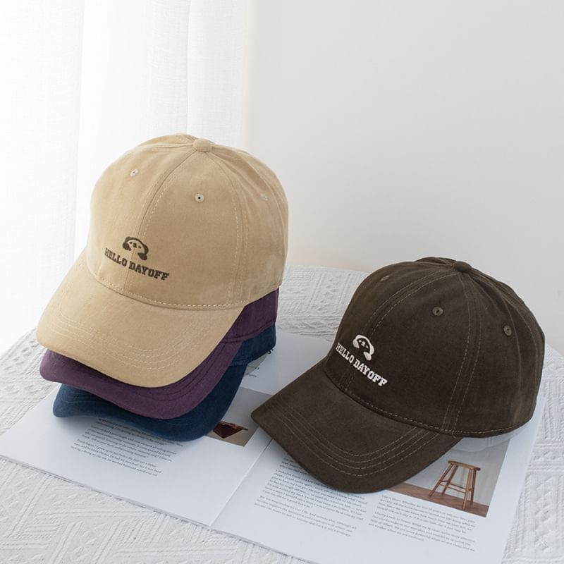Animal Lettering Embroidered Baseball Cap (Various Designs)