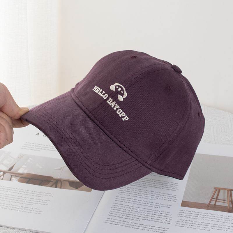 Animal Lettering Embroidered Baseball Cap (Various Designs)