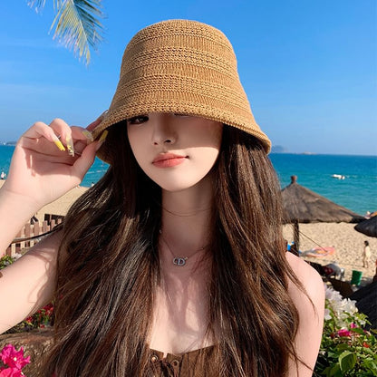 Plain Straw Cloche Hat