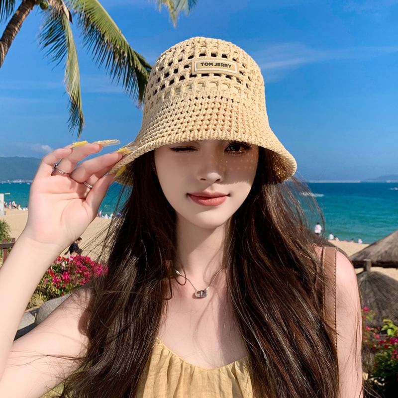 Plain Straw Bucket Hat