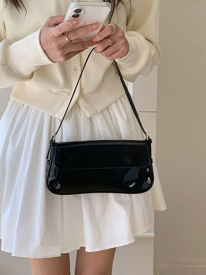 Patent Flap Shoulder Bag