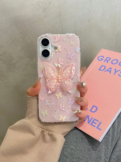 Butterfly Phone Case / Adhesive Decoration / Strap / Set
