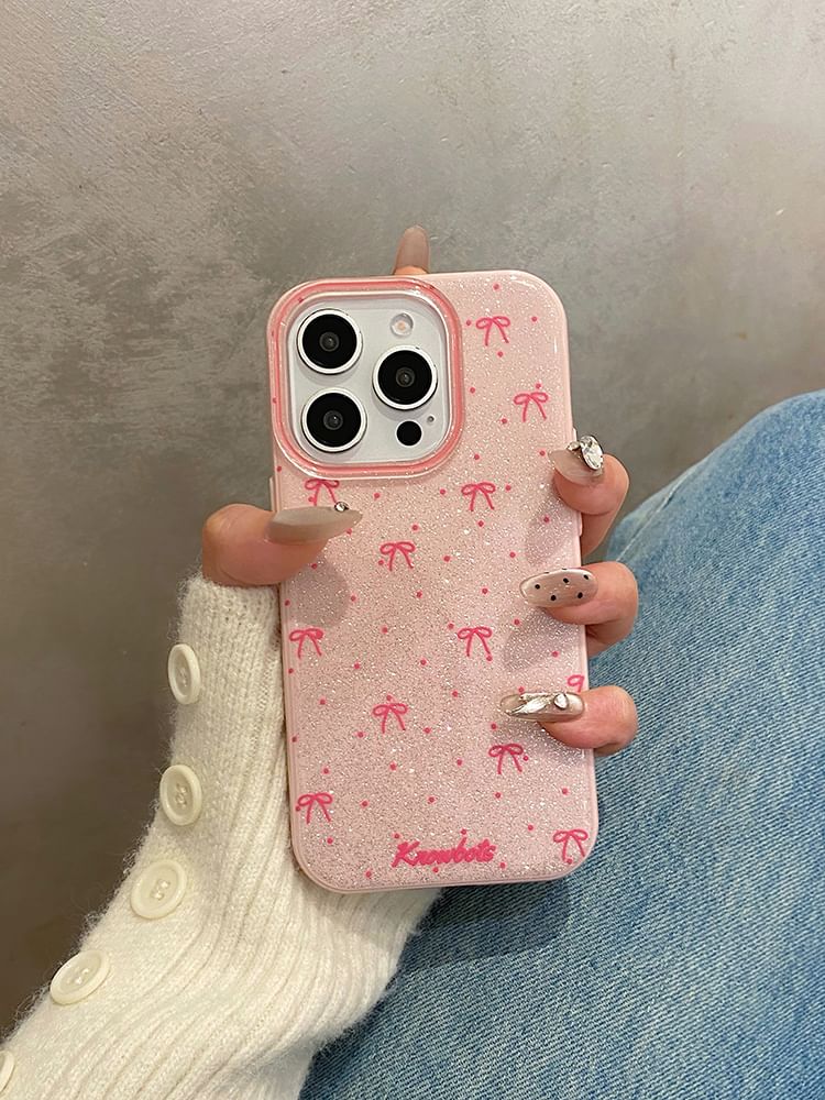 Bow Glitter Phone Case